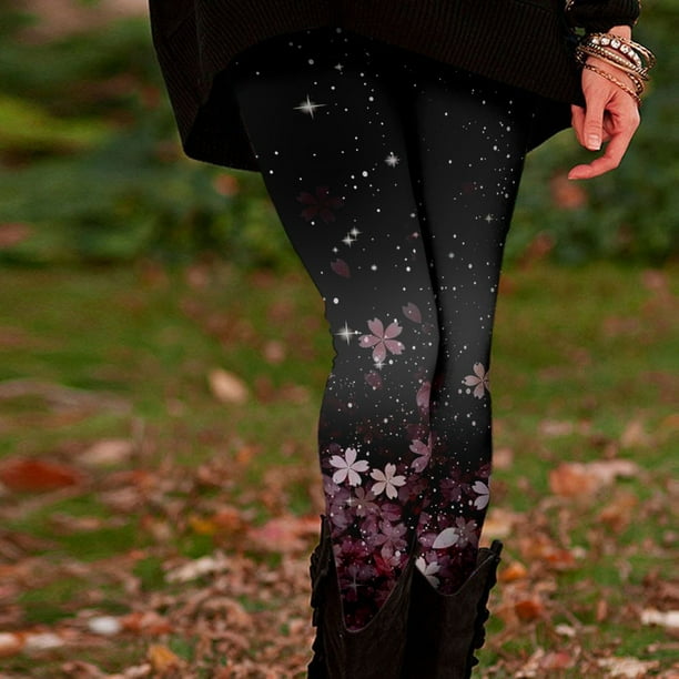 MKLEKYY Leggings para mujer, informales, cómodos, estampados, de cintura alta, pantalones de yoga largos, pantalones de yoga para mujer