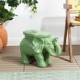 thumbnail image 5 of JONATHAN Y White Elephant 14.25" Ceramic Garden Stool, Green, 5 of 9