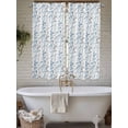 thumbnail image 4 of Blue Grey Botanical Bathroom Window Curtain, Spring Floral Summer Farmhouse Light Filtering Coffee Kitchen Curtains, Bedroom Living Room Curtains 2 Panel 84"x63", 4 of 6