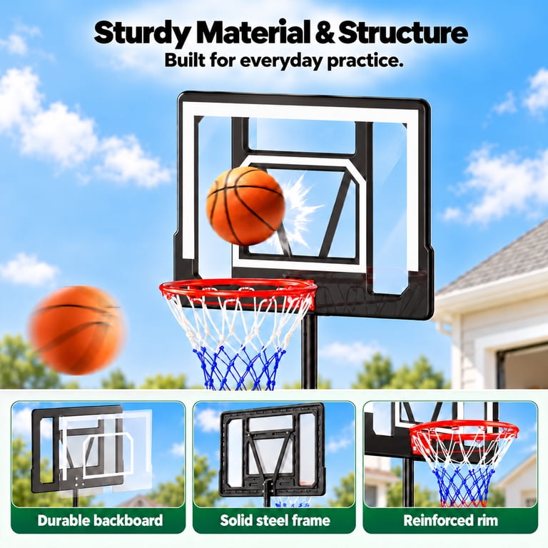 Gvdv Basketball Hoop, 33-inch, 3.8-7ft Adjustable photo 8