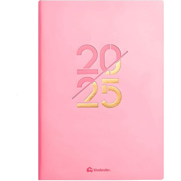 Agenda 2025 Bluelander con Pestañas Diario, Semanal, Mensual, Rosa