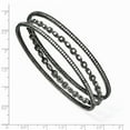 thumbnail image 2 of Black-plated Sterling Silver Cubic Zirconia Three Bangle Bracelet Set - Measures 4mm Wide, 2 of 2