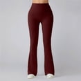 thumbnail image 4 of DHFJKG High Waist Flared Yoga Pants For Women Seamless Stretchy Workout Leggings Fitness Running Athletic Summer Versatile Trousers, 4 of 6