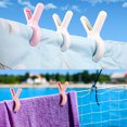 thumbnail image 4 of LucyPhy Beach Towel Chair Clip Large Plastic Clothespins, White Pink, 15 Count, 4 of 8