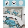 thumbnail image 4 of Teal Crab Coastal Twin Size Down Alternative Comforter, Lightweight Comforter Quilt Bedding Set with Pillow Shams Summer Beach Nautical Starfish Retro All Seasons Bed Comforter Duvet Insert 68"x86", 4 of 7