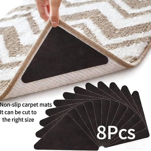 Dakings Carpet Corner Flatteners - Hardwood Safe, Removable, No Residue, Keep Rug Corners Flat (Not Anti-Slip Pad)