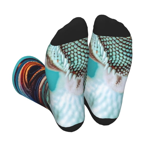 Xecao Stylish Sunglasses Iguana Print Crew Socks for Men and Women, Men's Soft Moisture-wicking Sock