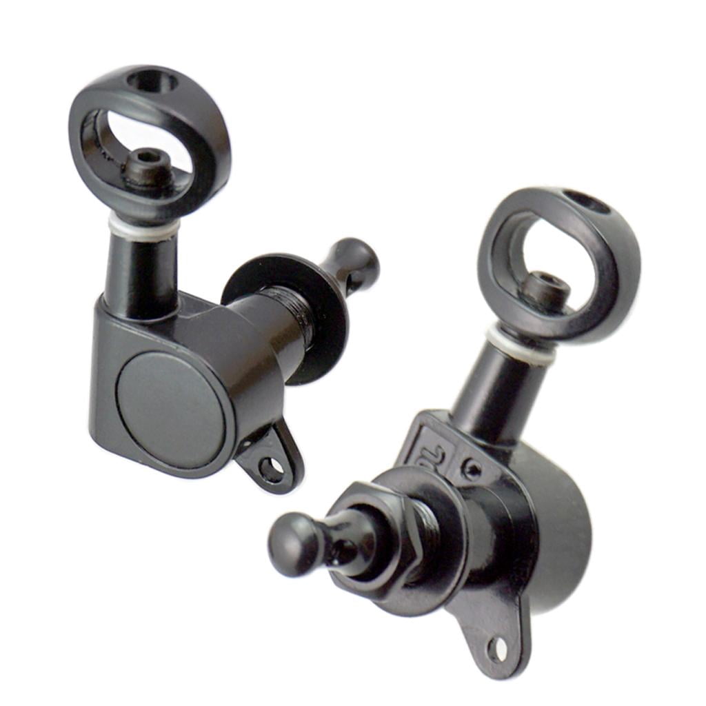 6 Pieces Guitar Replacement Full Closed Tuning Pegs Machine Heads for Electric/Acoustic Guitar Black
