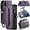 Purple, variant on Crossbody for iPhone 12 Mini Case Wallet【RFID Blocking】with 7-Card Holder Zipper Bills Slot, Soft PU Leather Magnetic Shoulder Wrist Strap for iPhone 12 Mini Wallet Case Women
