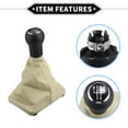 thumbnail image 4 of 1 Set Gear Shifter Knob with Cover Compatible for VW Beetle 1998-2009 Faux Leather Black Beige 5 Speed, 4 of 6