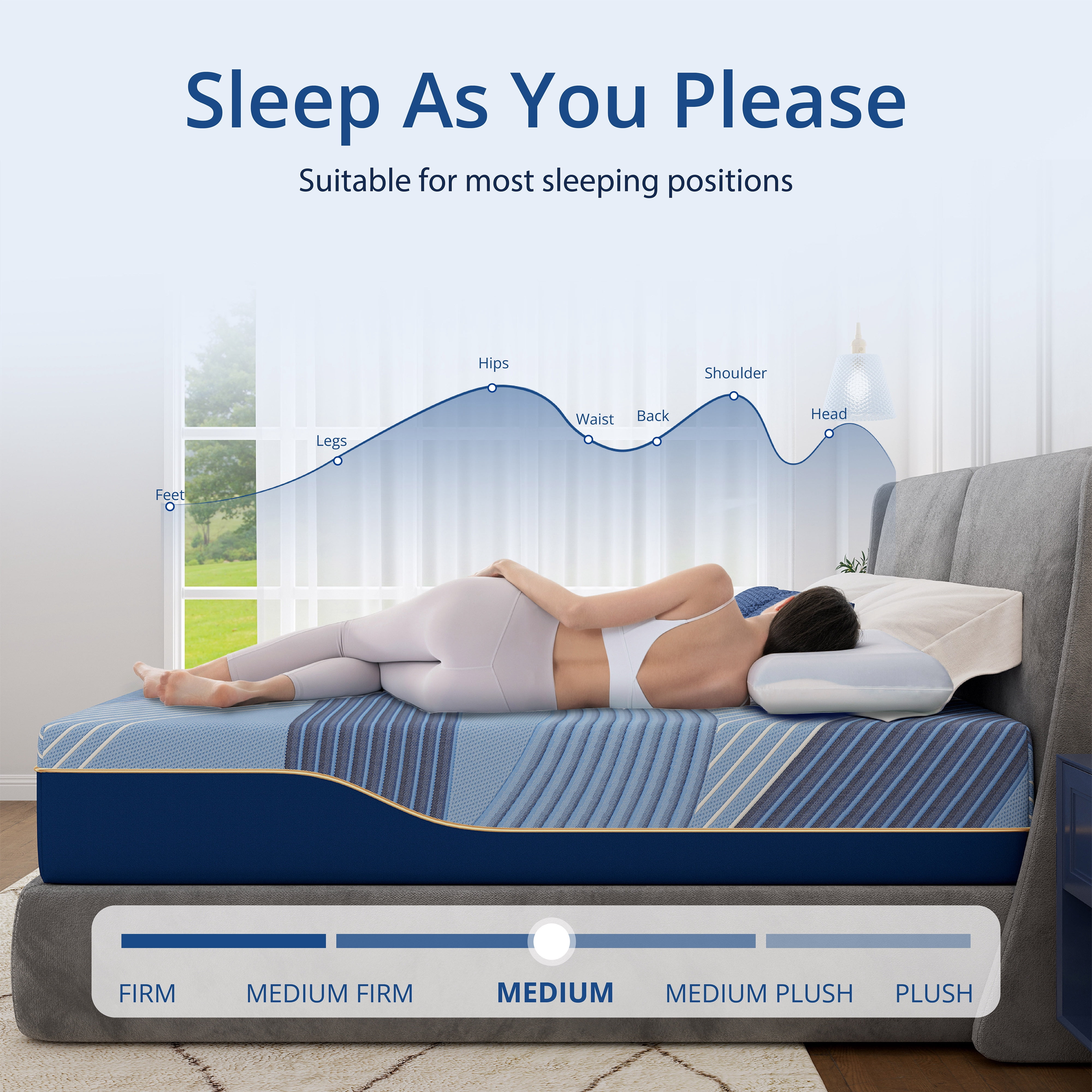 Arctus 12" Copper Gel Memory Foam Mattress, Full Size, Springless, Medium Firm, in a box
