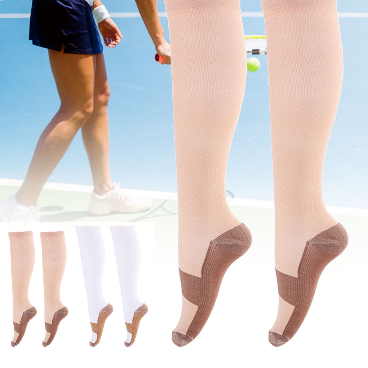 Vnanda Pairs Compression Socks For Women Men Circulation Mmhg Is Best For All Day Wear