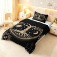 thumbnail image 2 of Homewish Bohemian Nature Tree Twin Comforter Sets,Vintage Sun Moon Bedding Set,Black Gold,Black Reversible,2 Pieces,1 Comforter and 1 Pillowcase, 2 of 7