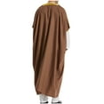 thumbnail image 5 of Olyvenn Men's Jubba Thobe Long Sleeve Muslim Saudi Arabia Pakistan Islam Prayer Abaya Kaftan Dubai Arabic Long Dress Thawb Dishdasha Coffee 8, 5 of 5