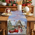 thumbnail image 4 of Farmhouse Christmas Cotton Linen Table Runner for Dining Kitchen, Xmas Tree Truck Snowflake Snowman Wedding Outdoor Party Tablerunners Decoration, Dresser Scarf Coffee Tablecloth Runners 13x36 Inches, 4 of 9