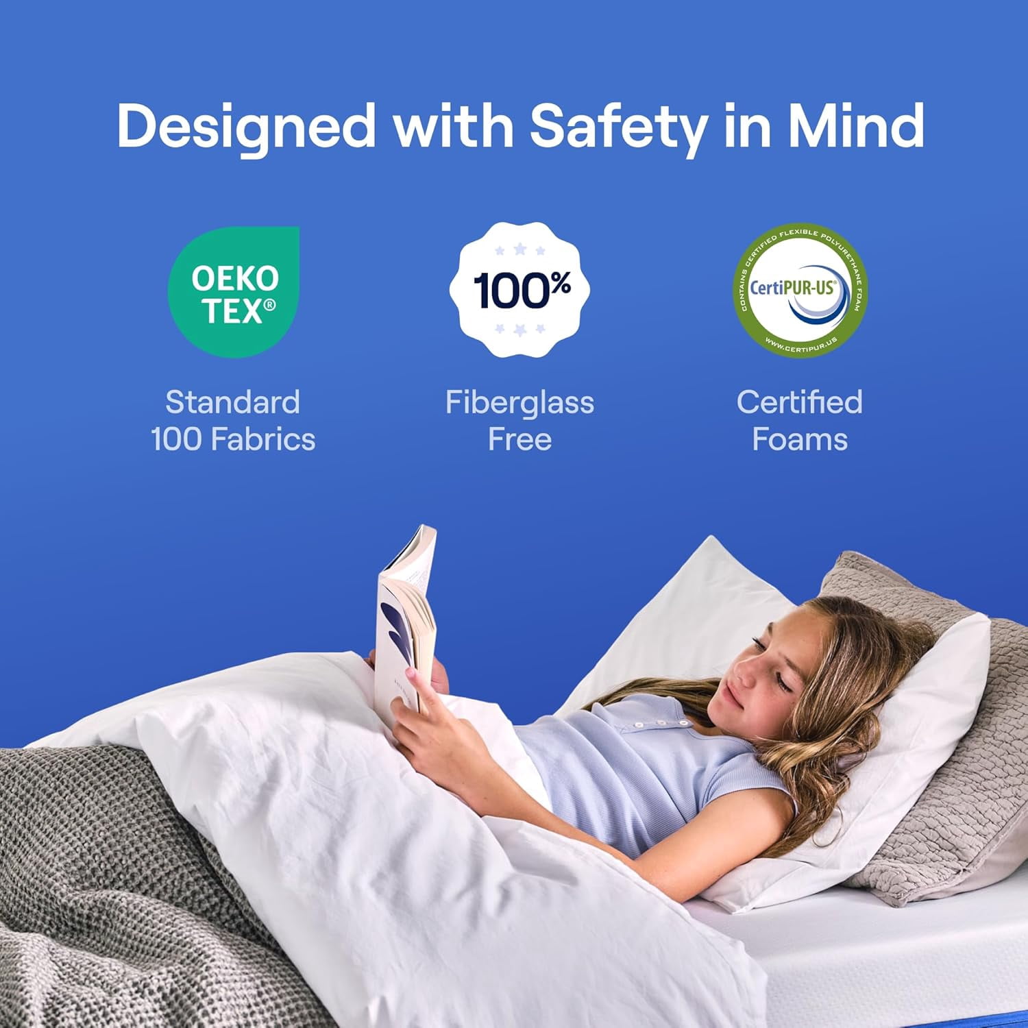 Nectar Kids Full Mattress 8” - 2-Sided Design for Growing Children - Machine Washable Cooling Cover - Pressure Relieving Memory Foam - Fiberglass Free - 365 Night Trial