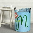 thumbnail image 1 of YFYANG Waterproof Laundry Hamper, Blue Flower Art Laundry Basket Oxford Fabric with Handle Foldable, M, 1 of 8