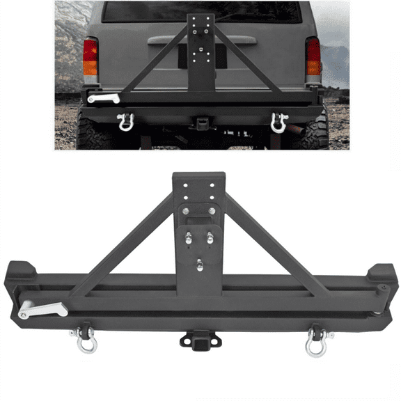 Rear Bumper W/ Tire Carrier & 2" Hitch Receiver For Jeep Cherokee XJ 1984-2001