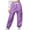 Purple, variant on CAICJ98 Girls Cargo Pants Baggy Joggers Elastic Waist Drawstring with Pockets Casual Travel Hiking Streetwear Lightweight Girls Athletic Pants (Khaki,9-10 Years)