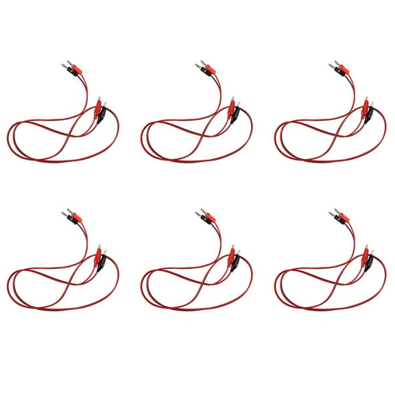 12 Pcs Red Black Banana Plugs to Alligator Clips Probe Test Cable 1M