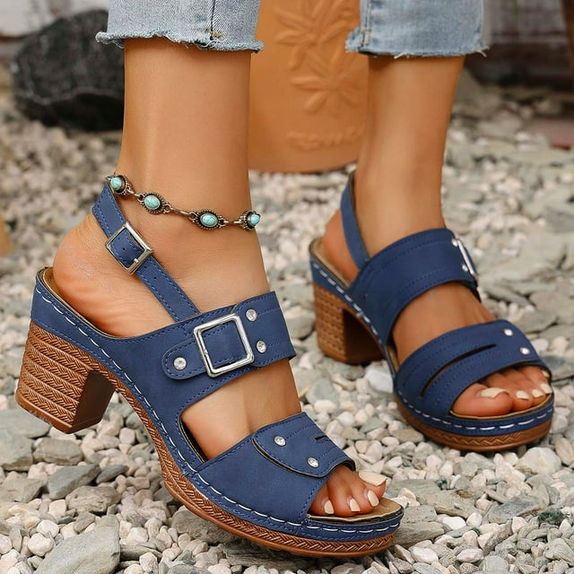 WILLBEST Sandalias De Plástico Para Mujer, Sandalias De Punta Puntiaguda, Modernas, Con Lazo Y Lentejuelas, Punta Abierta, Transpirables, Con Hebilla Y Tacón Fino Alto.