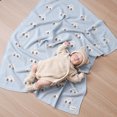 thumbnail image 2 of YIXPOH 100% Cotton Knit Baby Swaddle Blanket Soft Lightweight Receiving Stroller Blanket for Newborns Infants Toddlers Light Blue, 2 of 8
