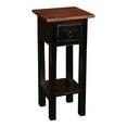 thumbnail image 2 of Shabby Chic Cottage 11.8 in. Distressed Antique Black and Raftwood Brown Square Solid Wood End Table with 1 Drawer, 2 of 4