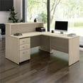 thumbnail image 3 of Arrive 60W x 72D L Reception Desk with Drawers in Natural Elm - Engineered Wood, 3 of 11