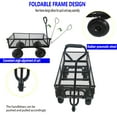 thumbnail image 6 of Steel Garden Cart Flatbed with Removable Sides, 550LBS Heavy Duty Yard Cart with 180° Rotating Handle and 10 Inch Tires, 3.5 Cu.ft Capacity, Foldable Metal Wagon for Garden, Farm, Yard, Black, 6 of 9