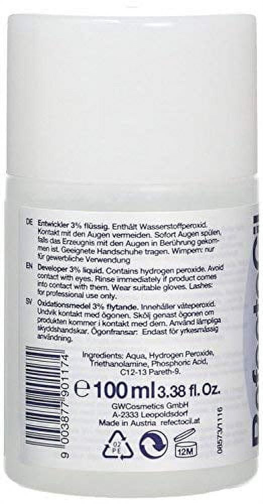 REFECTOCIL COLOR KIT- Natural Brown Cream Hair Dye+ Liquid Oxidant 3% 3.38 oz + Mixing Brush + Mixing Dish