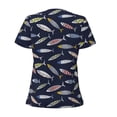 thumbnail image 5 of Wukai Sardine Casual V-Neck Graphic Tees for Women: Lightweight and Breathable Summer Tops with Stylish Design-XX-Large, 5 of 8
