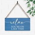 thumbnail image 2 of Rustic Lake Decor Wooden Hanging Sign Wall Decor, Relax You Are One Lake Time Sign Decor, Summer Beach Theme, 12x6 Inch, Blue Wooden Box Sign, 2 of 5