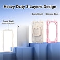thumbnail image 3 of Heavy Duty Shockproof Case for Samsung Galaxy Tab A11+,Anti drop silicone+PC Layer Protective Case 360 ° Rotating Square Handle Stand With Shoulder Strap,pink,For Galaxy Tab A11+, 3 of 8