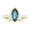 Blue, variant on Bob Mackie Jewelry Gold over Brass White Enamel Marquise Cut White Cubic Zirconia Ring, Size 7