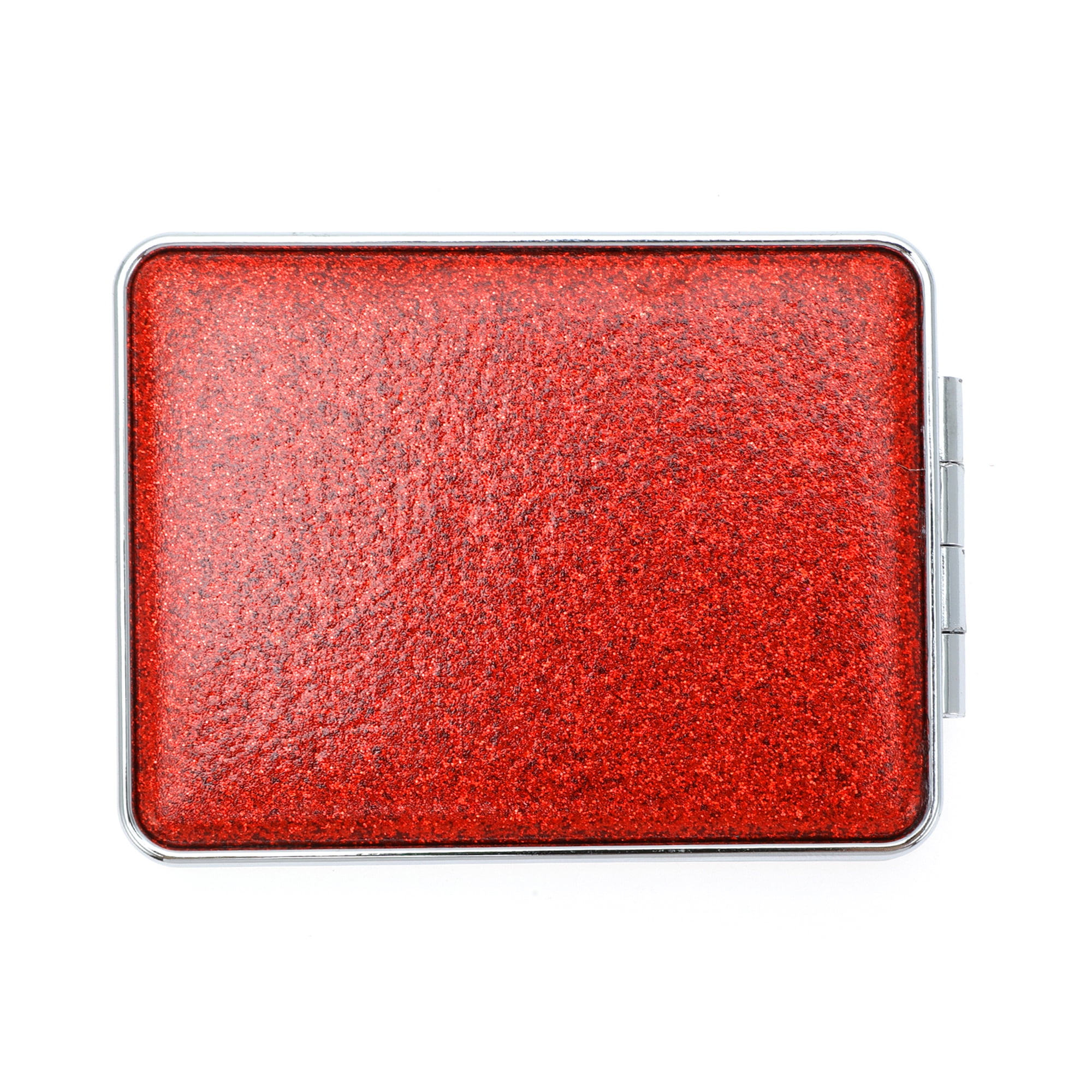 Unique Bargains 1 Pc Women Rectangular Double-sided Makeup Mirror for Travel Red