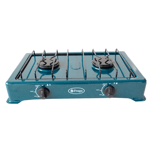 Parrilla Estufa Gas Anaquel 2 Quemadores P-602 Fraga verde 3 Fraga P602