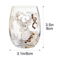 thumbnail image 2 of OCCOA Christmas Stemless Wine Glass 10oz Festive Holiday Printed Drinking Cup Clear Glass Tumbler for Table Party Home Decor Gift for Family Xmas Present, E, 2 of 6