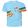 thumbnail image 1 of Camiseta de unicornio de verano para niñas, camiseta de manga corta con estampado 3D de 3 a 14 años, camisetas para niños, camisetas bonitas, camisetas de dibujos animados para niños, ropa 10T Gao Jinjia LED, 1 of 2