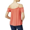 thumbnail image 2 of Ultra Flirt Womens Crotchet Knit Blouse, Pink, Juniors, Large, 2 of 2