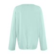 thumbnail image 5 of Basic T Shirts for Women Women's Fashion Solid Color Round Neck Long Sleeve T-shirt Casual Autumn Tops, 5 of 7