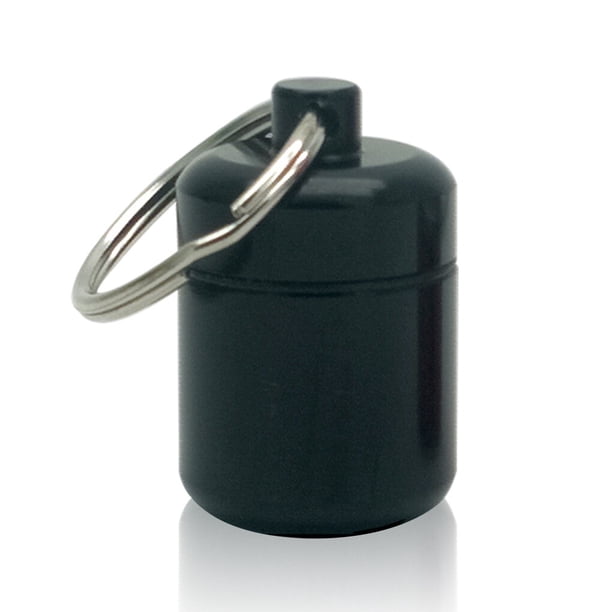 Mini caja de transporte de pastillas Ounissouiy llavero impermeable Negro