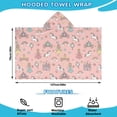 thumbnail image 2 of Pink Princess Unicorn Pattern Hooded Bath Towel，50"x30" for Ages 3 To 12 Kids, Quick Dry Lightweight Soft Microfiber Hood Beach Towel Cover Up for Kids, 2 of 7