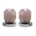 thumbnail image 3 of Bergamo Art Chrome Brass Bathroom Faucet with Pink Rose Quartz Handles, 3 of 6