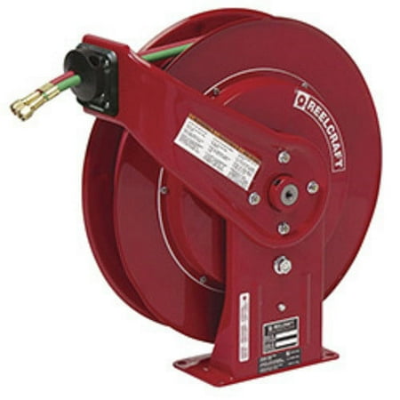 Reelcraft TW7450OLP WELD HOSE REEL 1/4X50 GR R; 1/4" x 50ft, 200 psi, gas welding hose reel with hose
