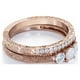 thumbnail image 3 of JeenMata Anillo de Bodas Estilo Catedral Eduardiano Art Déco con Ópalo Australiano de Talla Redonda de 1,75 Quilates y Moissanita, Pasado, Presente y Futuro, Engastado en Oro Rosa de 18 K sobre Plata, 3 of 6