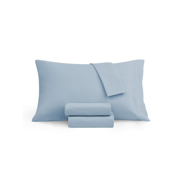 WELLBEING Ensemble de Draps Grand Bleu Clair Uni 300 Fils