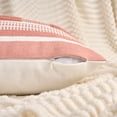 thumbnail image 3 of REGALWOVEN Boho Striped Decorative Throw Pillow Covers Pack of 2 Soft Square Cushion Covers for Sofa Bedroom Living Room Home Decor Pink 18" x 18", 3 of 7