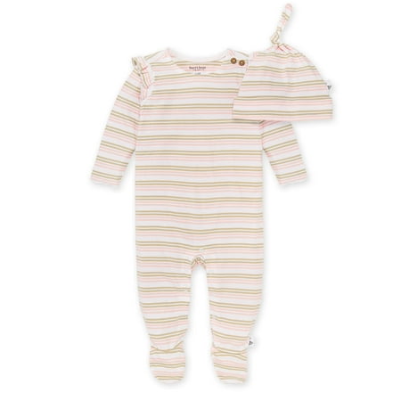 

Burt s Bees Baby Organic Cotton Baby Girl Jumpsuit & Knot Top Hat Set Sizes Newborn-6/9 Months
