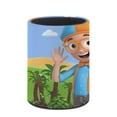 thumbnail image 3 of Blippi-theme Cylinder Pen Holder Pencil Organizer with Flannel Lining PVC Leather Material Cardboard Base for study work 10*8CM, 3 of 6