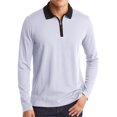 thumbnail image 1 of SUNSIOM T-Shirts à Manches Longues pour Hommes Patchwork Col Rabattu Fermeture Éclair Hauts Décontractés d'Affaires Automne Hiver Mode Ajustée Chemises, 1 of 6